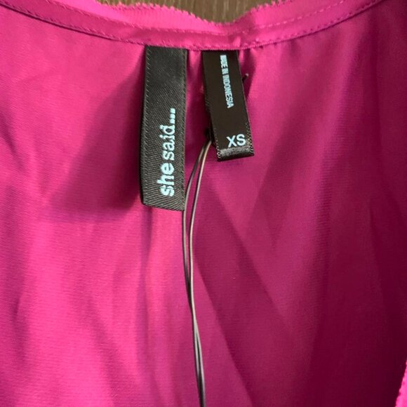 NWT She Said Magenta Purple Blouse Size XS - Picture 6 of 10